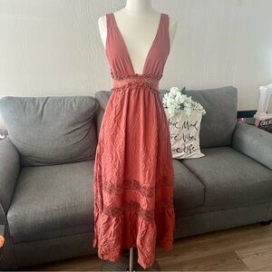 NEW Backless Cinnamon Rust Dress